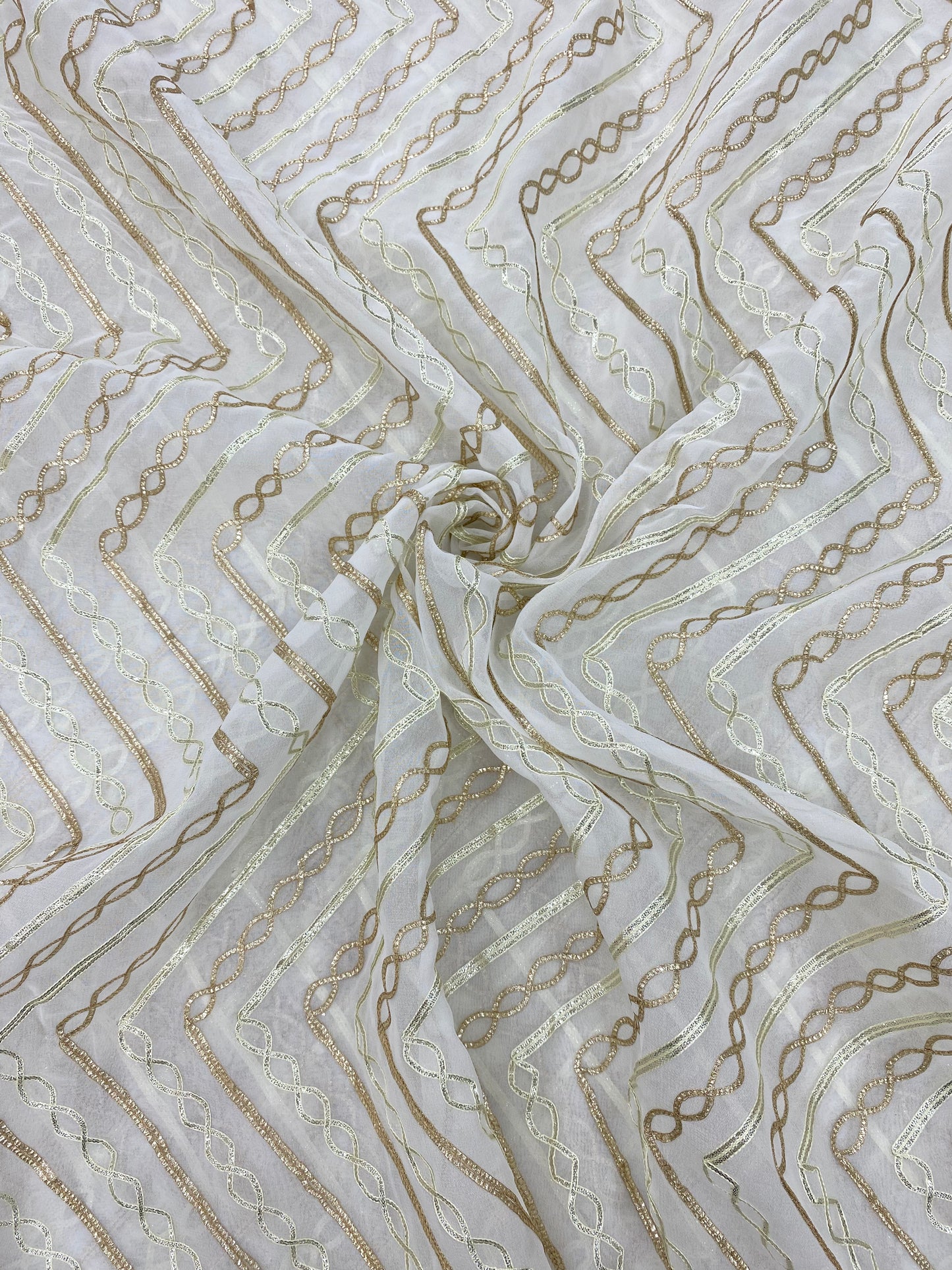 Georgette gotta Work Embroidery Dyeable