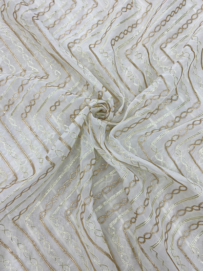 Georgette gotta Work Embroidery Dyeable