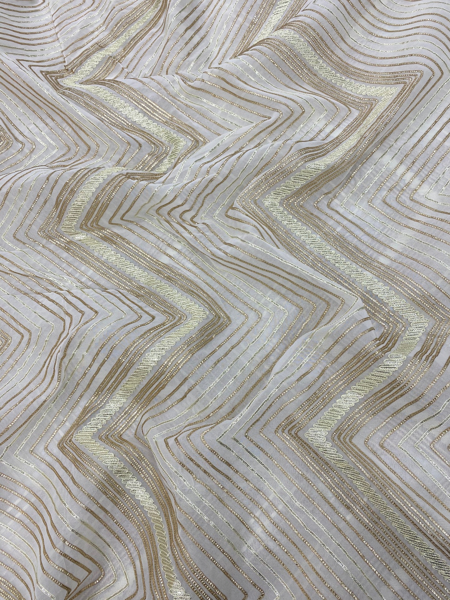 Georgette gotta Work Embroidery Dyeable