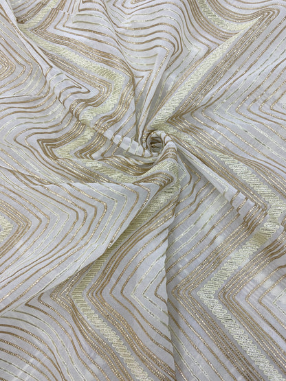 Georgette gotta Work Embroidery Dyeable