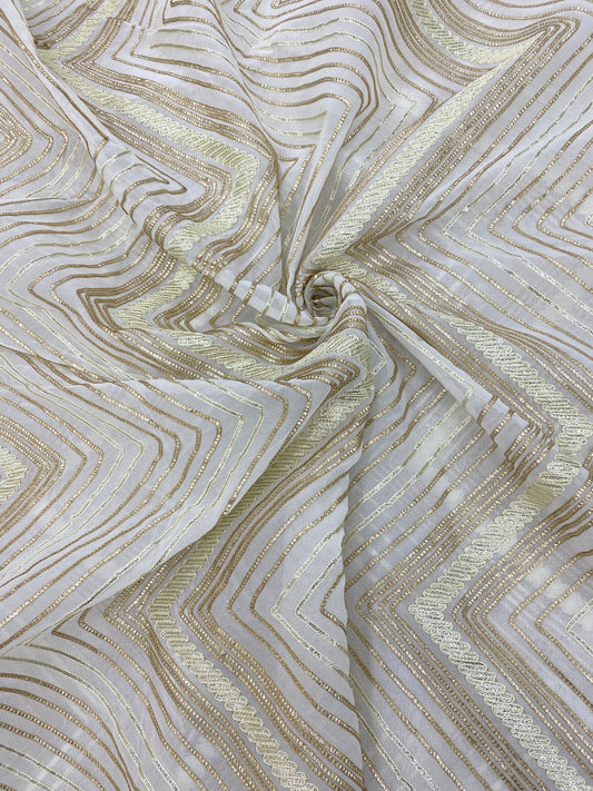 Georgette gotta Work Embroidery Dyeable