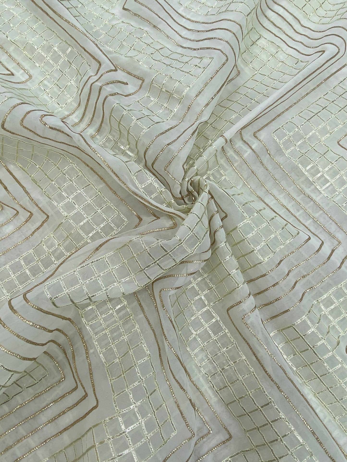 Georgette gotta Work Embroidery Dyeable