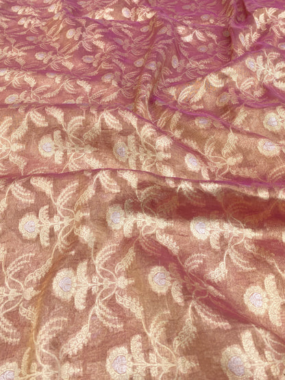 Pure Katan Tissue Zari Brocade (Colour Available)