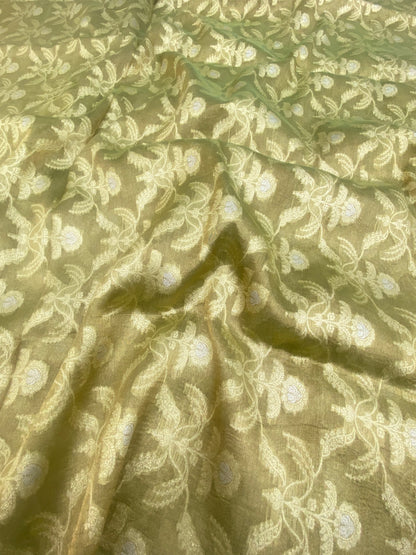 Pure Katan Tissue Zari Brocade (Colour Available)