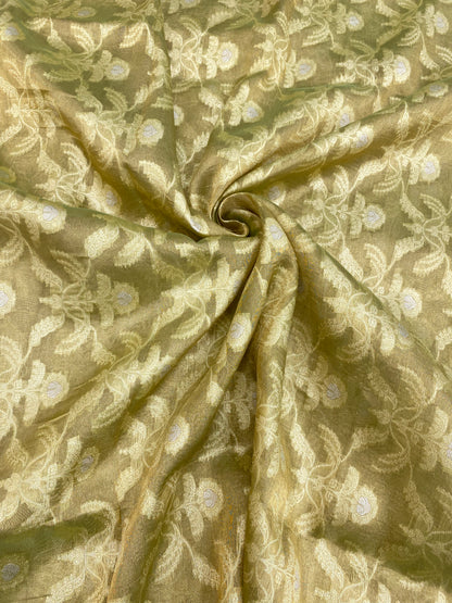Pure Katan Tissue Zari Brocade (Colour Available)