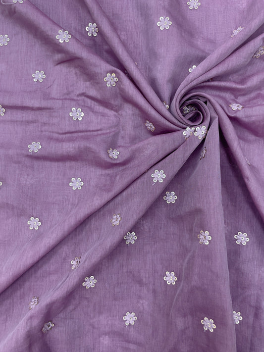 Chanderi Silk Embroidery (colors available) 44"inch