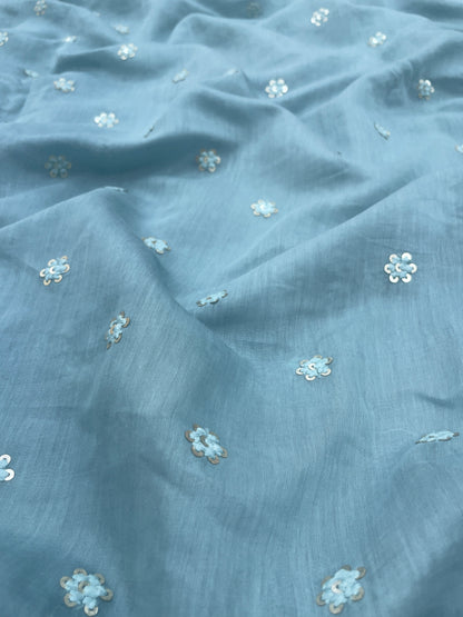 Chanderi Silk Embroidery (colors available) 44"inch