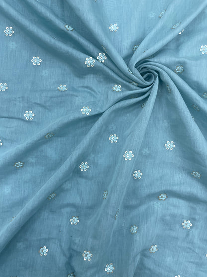 Chanderi Silk Embroidery (colors available) 44"inch