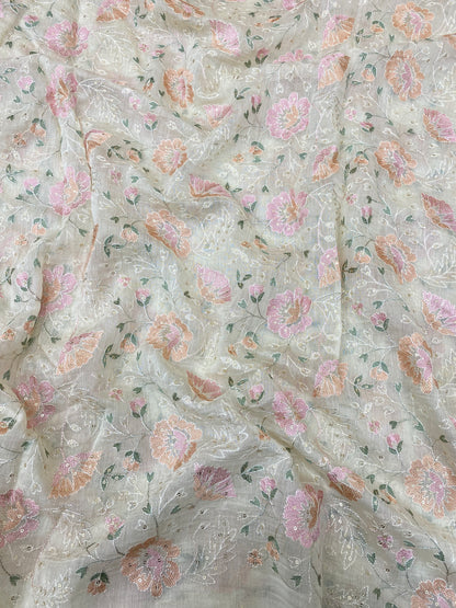 Chanderi Multi Embroidery (Color Available)
