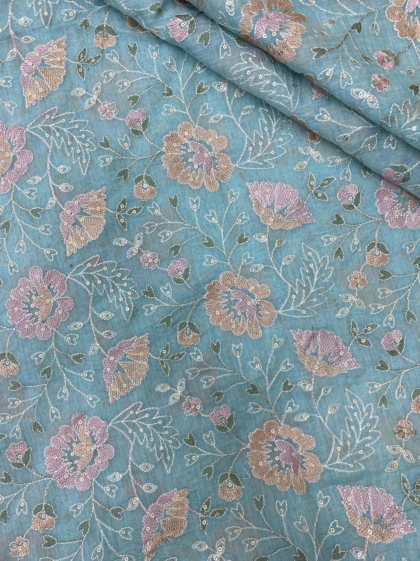 Chanderi Multi Embroidery (Color Available)