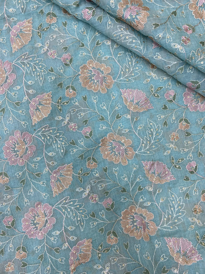 Chanderi Multi Embroidery (Color Available)