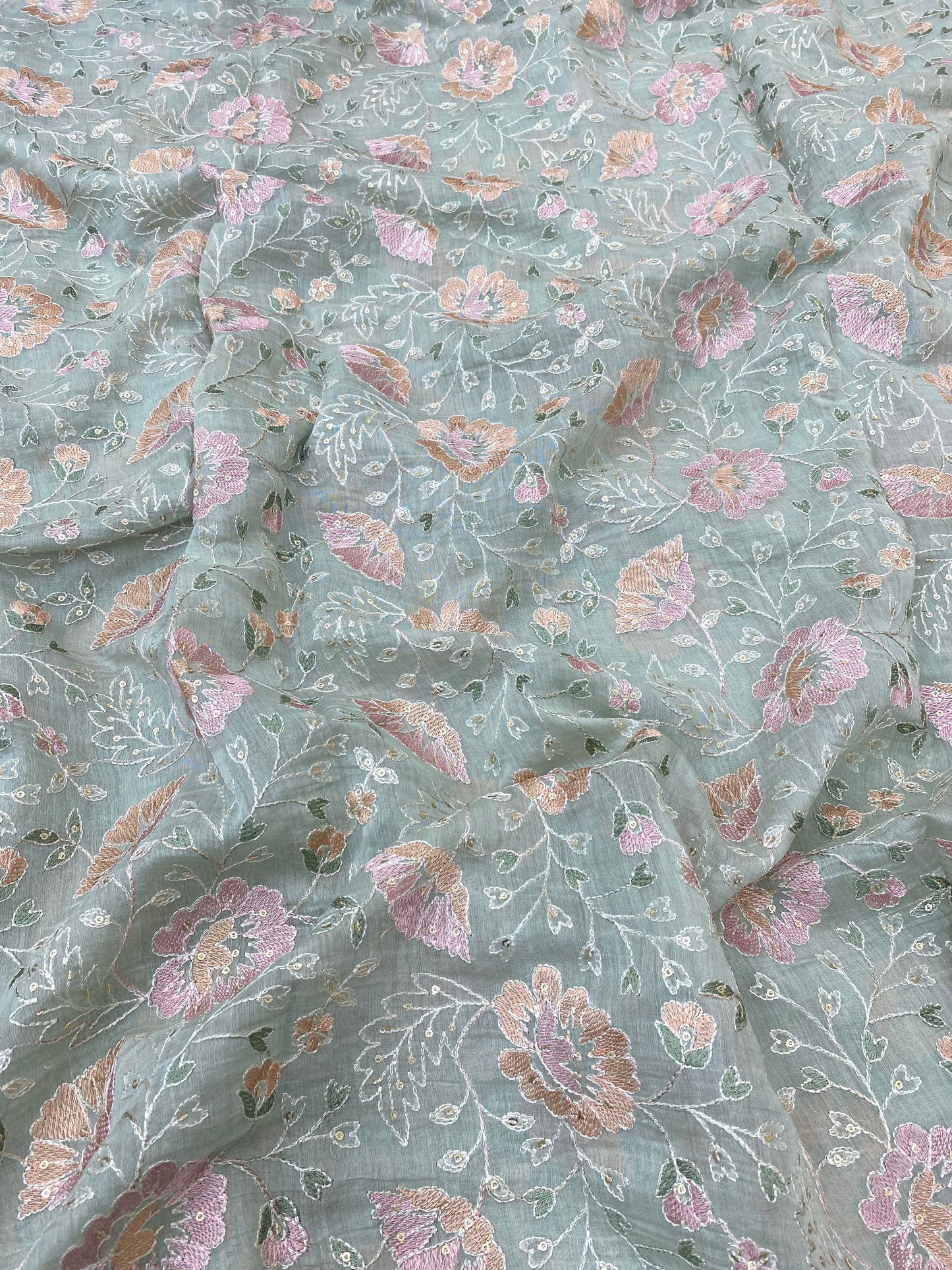 Chanderi Multi Embroidery (Color Available)