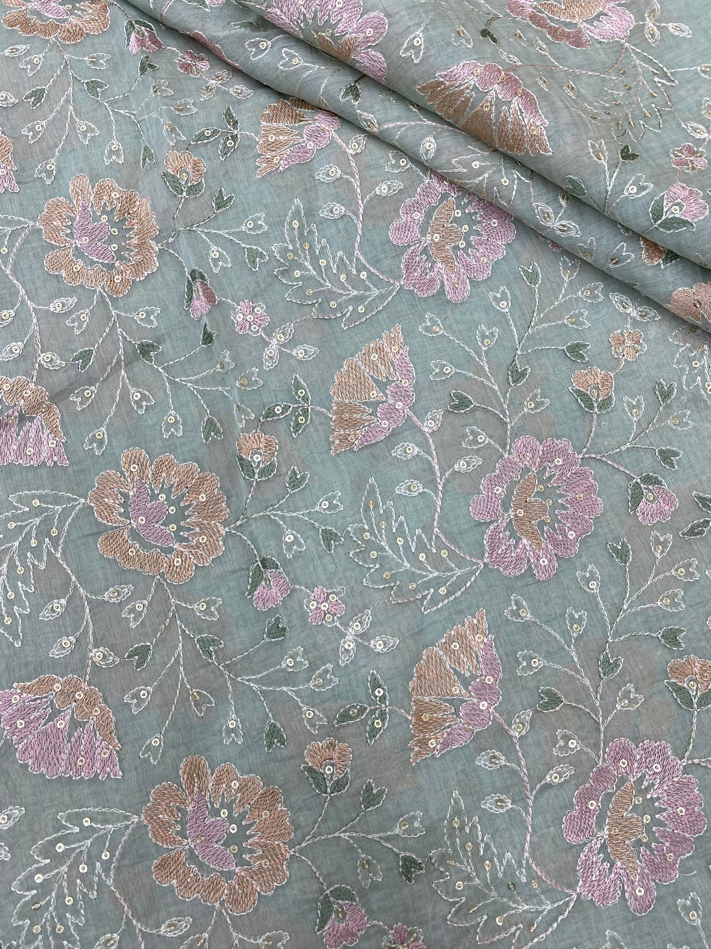 Chanderi Multi Embroidery (Color Available)