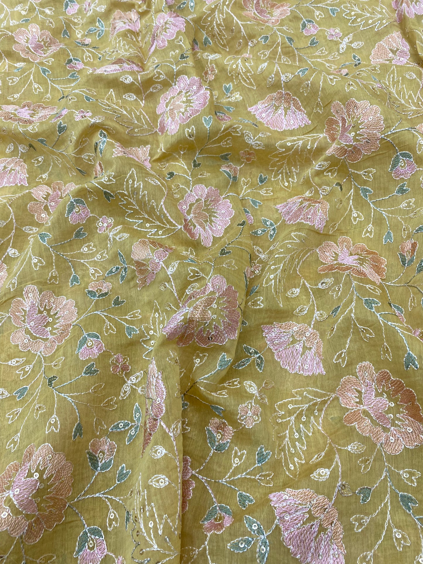 Chanderi Multi Embroidery (Color Available)