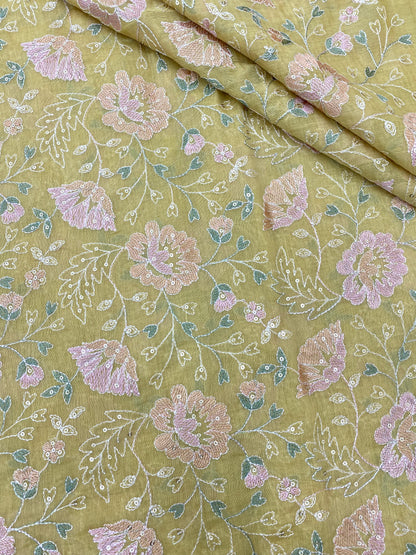 Chanderi Multi Embroidery (Color Available)