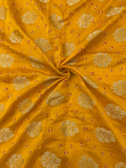 Pure Chanderi Zari Butti With Hand Bandhni (Color Available)