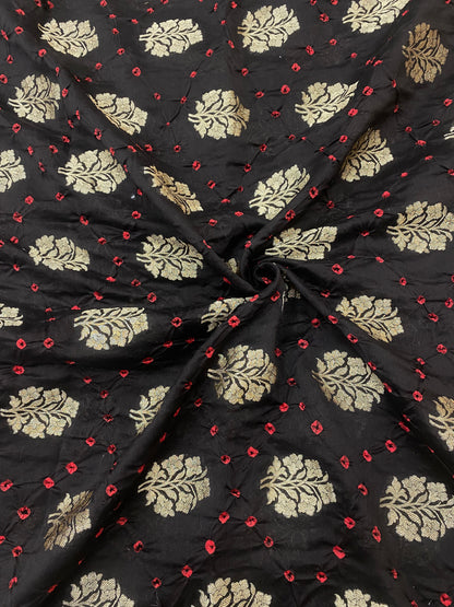 Pure Chanderi Zari Butti With Hand Bandhni (Color Available)