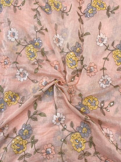 Chanderi Silk Embroidery  (Color Available)