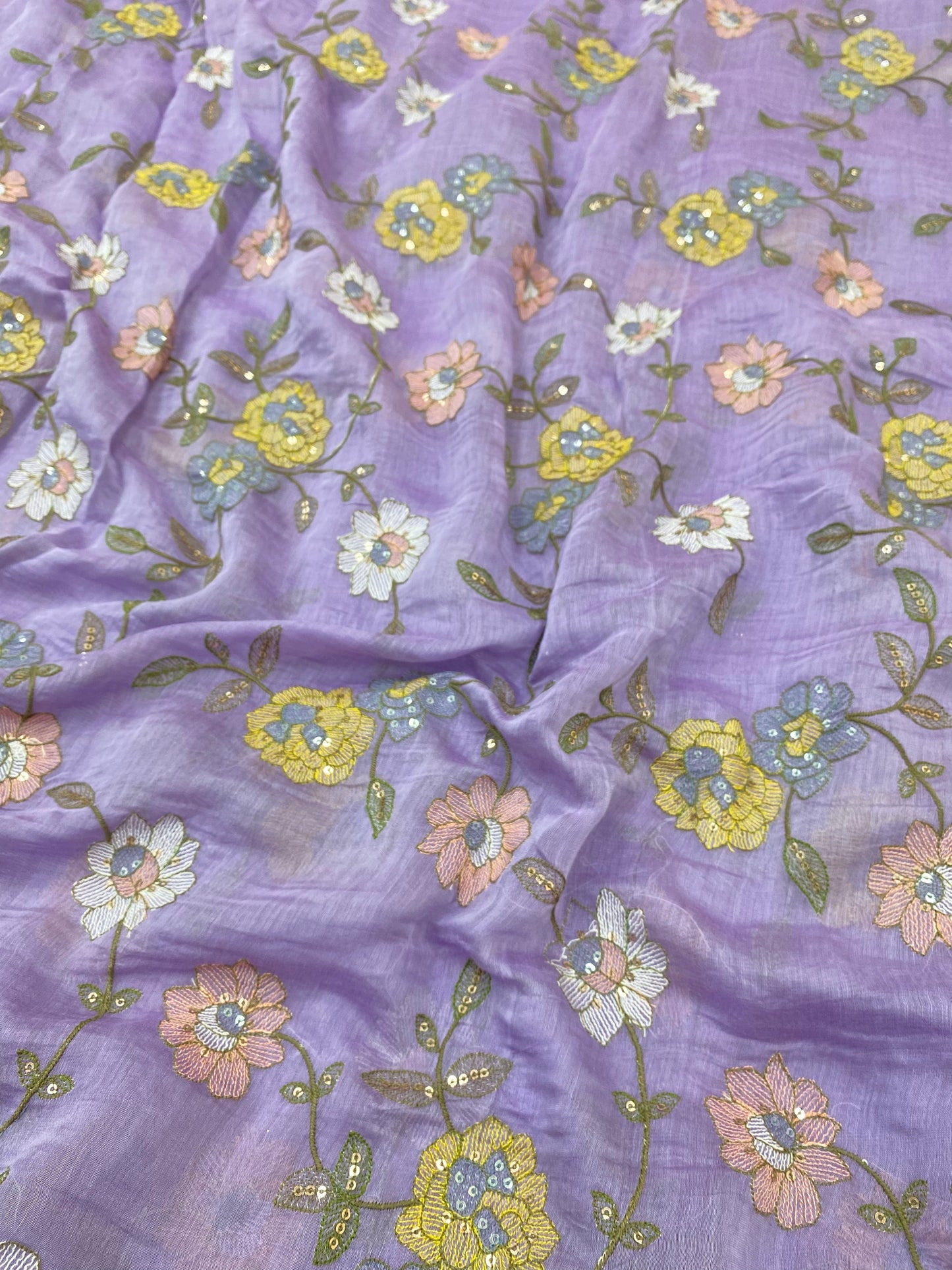 Chanderi Silk Embroidery  (Color Available)