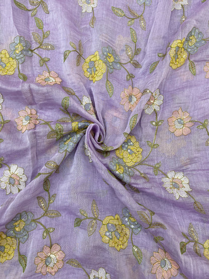 Chanderi Silk Embroidery  (Color Available)