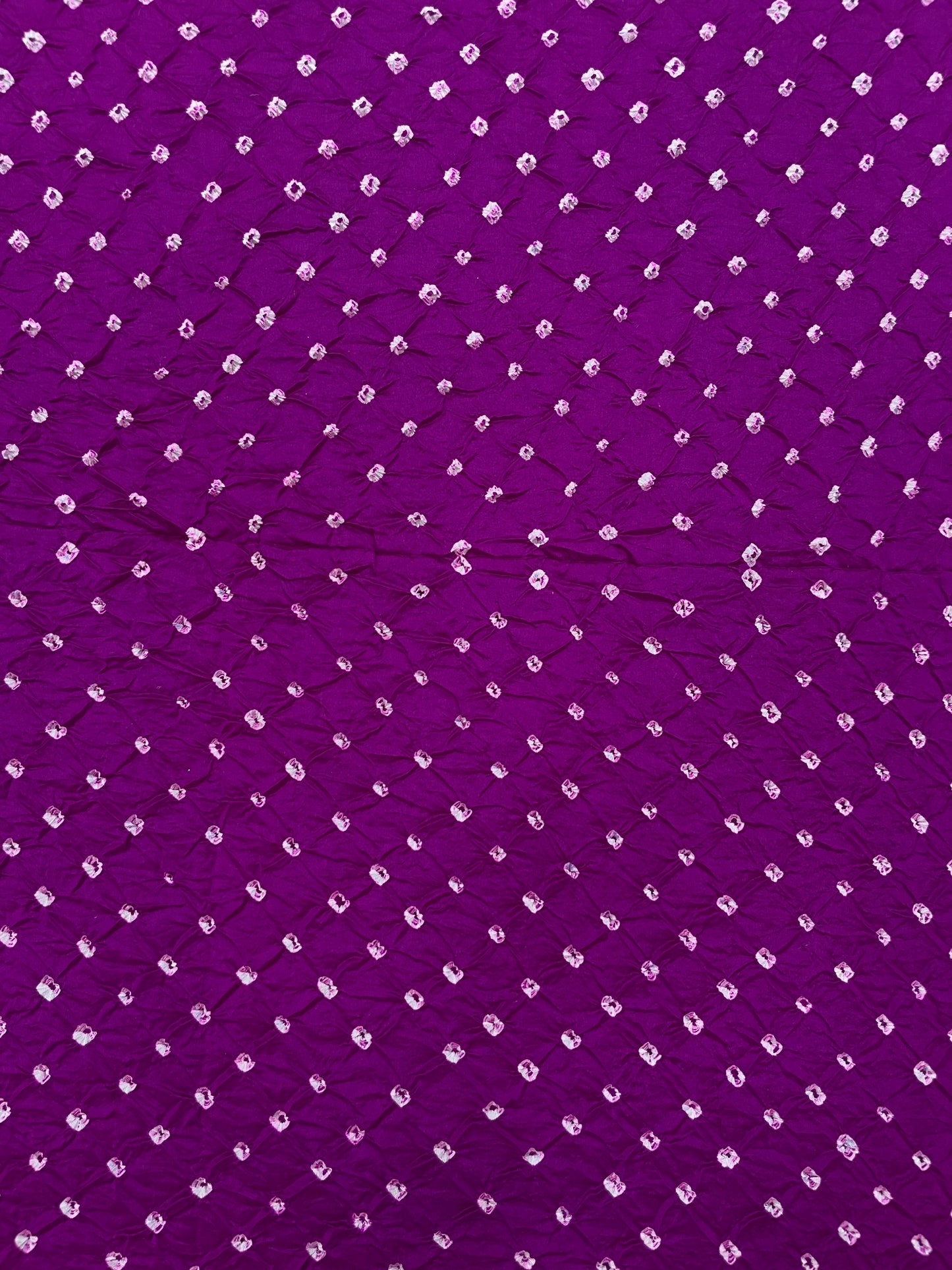 Hand Bandhani On Pure Silk Fabric (5.5 meters) Colors Available