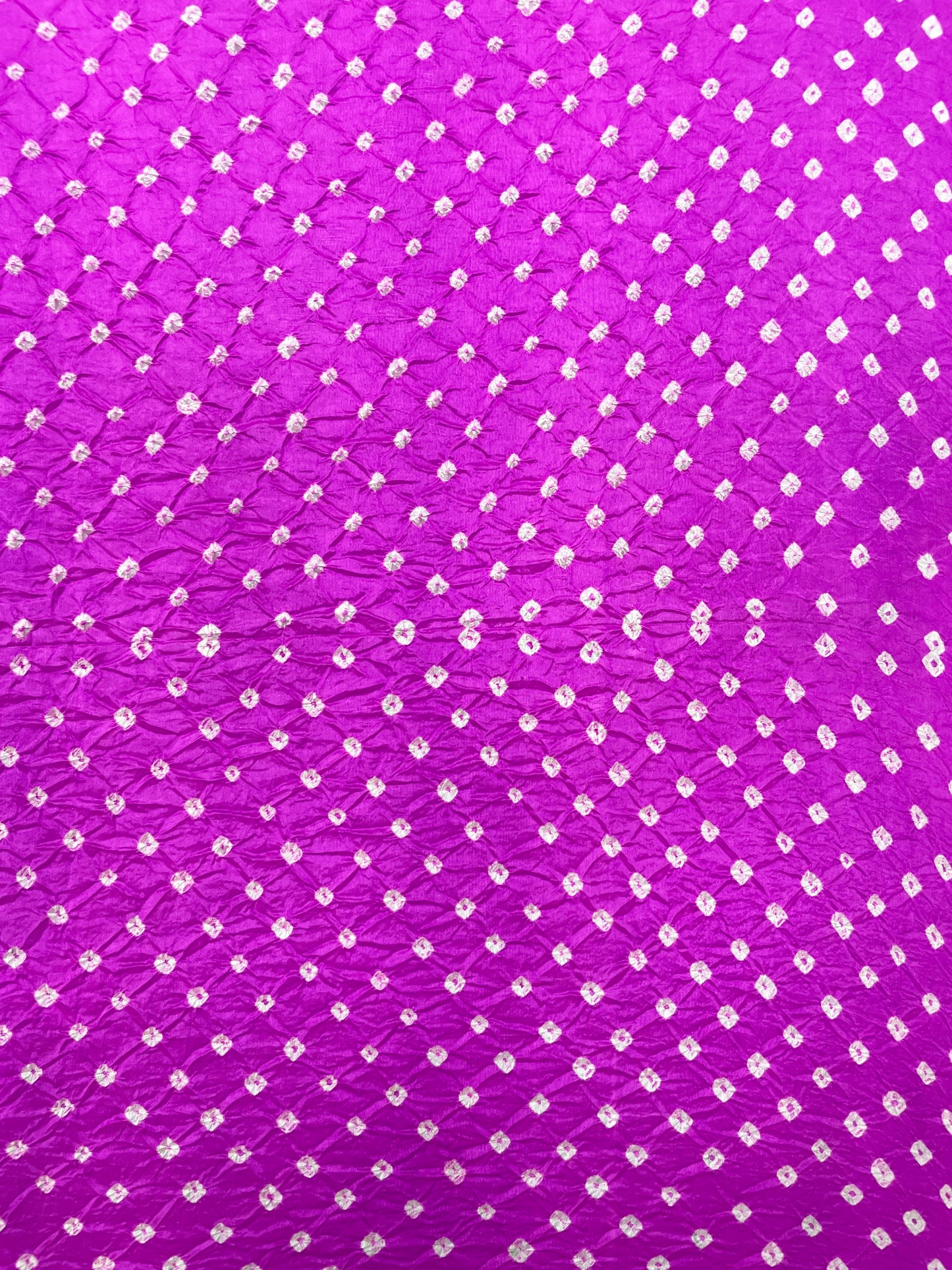 Hand Bandhani On Pure Silk Fabric (5.5 meters) Colors Available