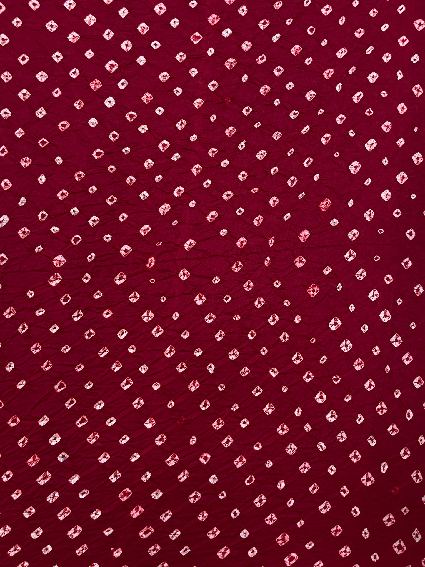 Hand Bandhani On Pure Silk Fabric (5.5 meters) Colors Available