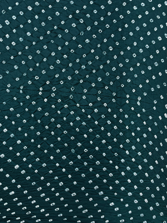 Hand Bandhani On Pure Silk Fabric (5.5 meters) Colors Available