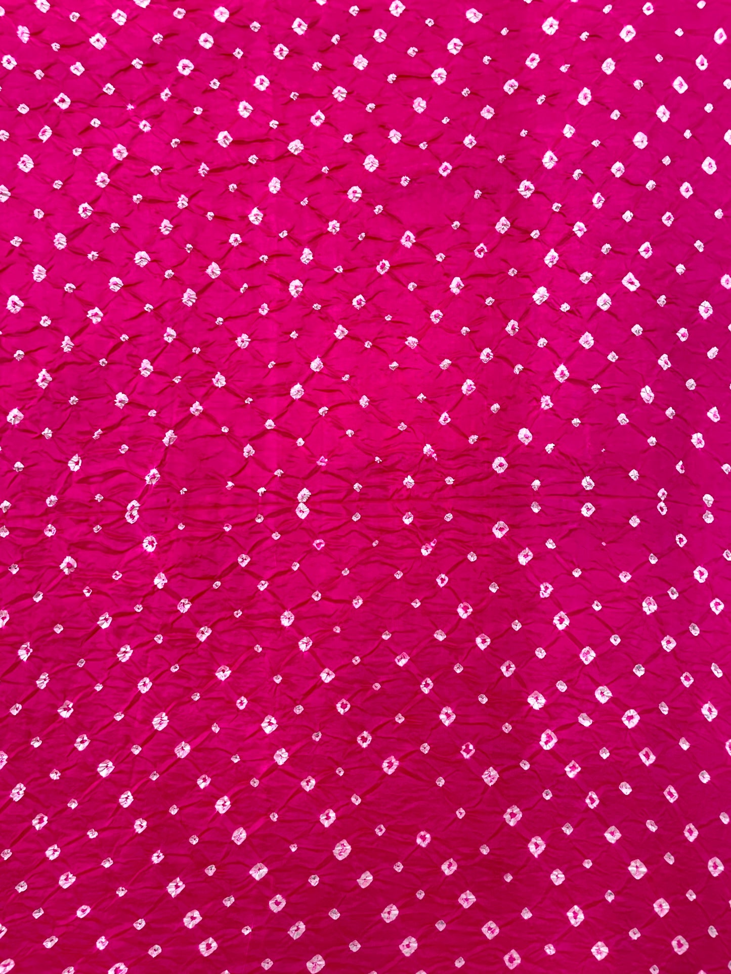 Hand Bandhani On Pure Silk Fabric (5.5 meters) Colors Available