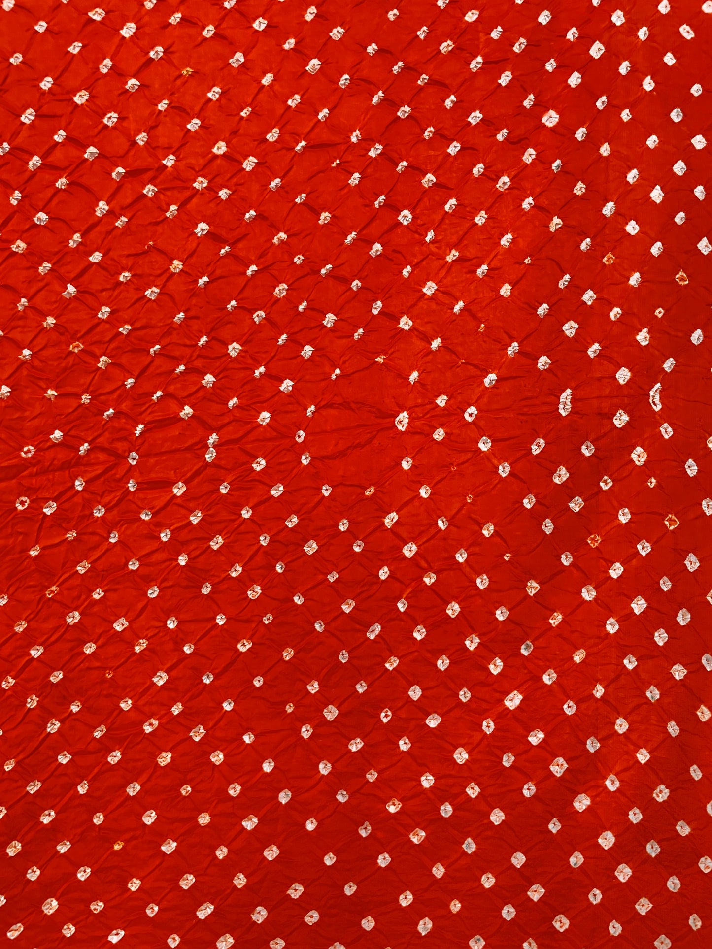 Hand Bandhani On Pure Silk Fabric (5.5 meters) Colors Available