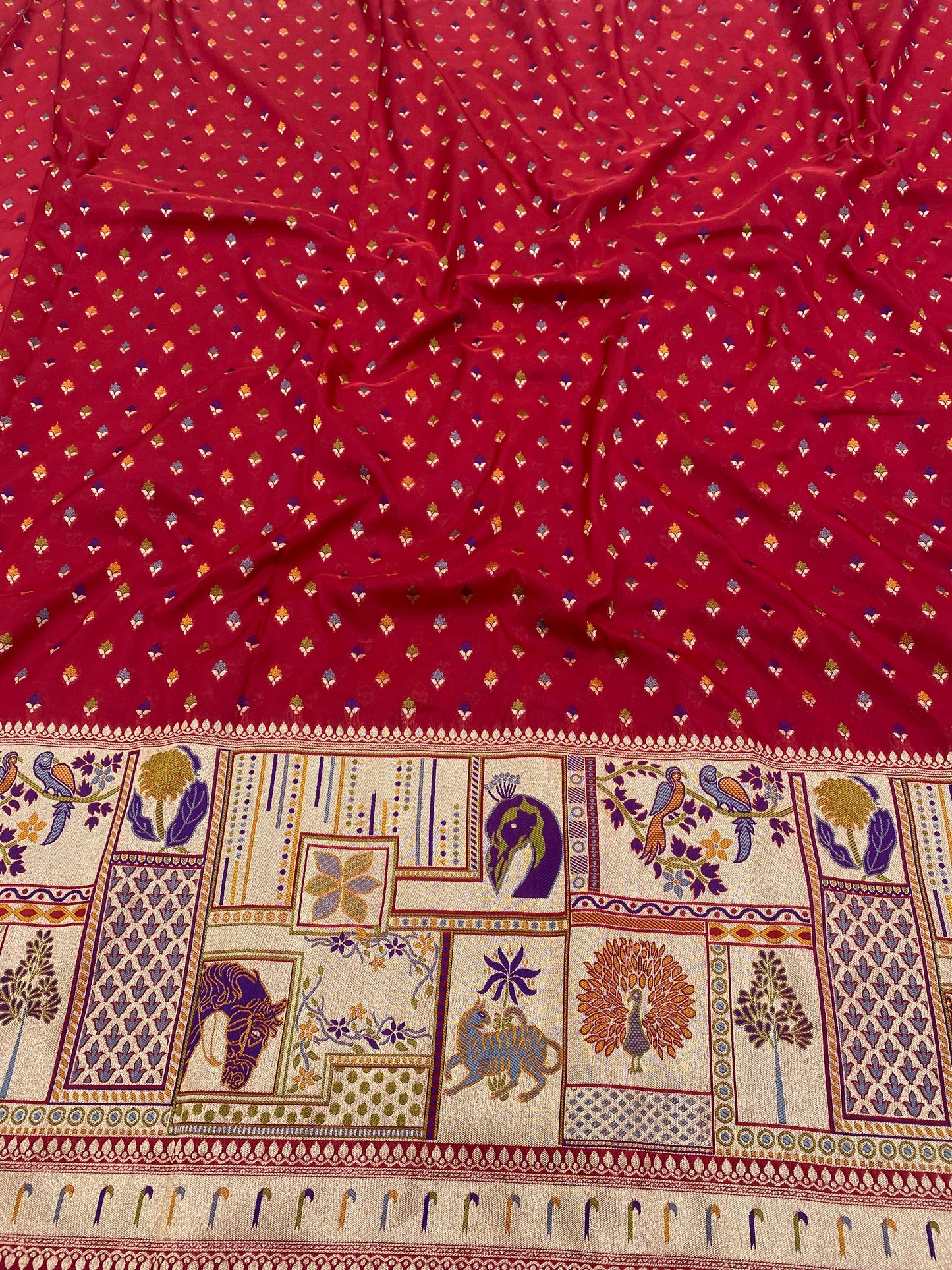 Pure Katan Silk Paithni Border (Colors Available) 44"Inch