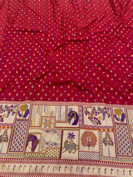 Pure Katan Silk Paithni Border (Colors Available) 44"Inch