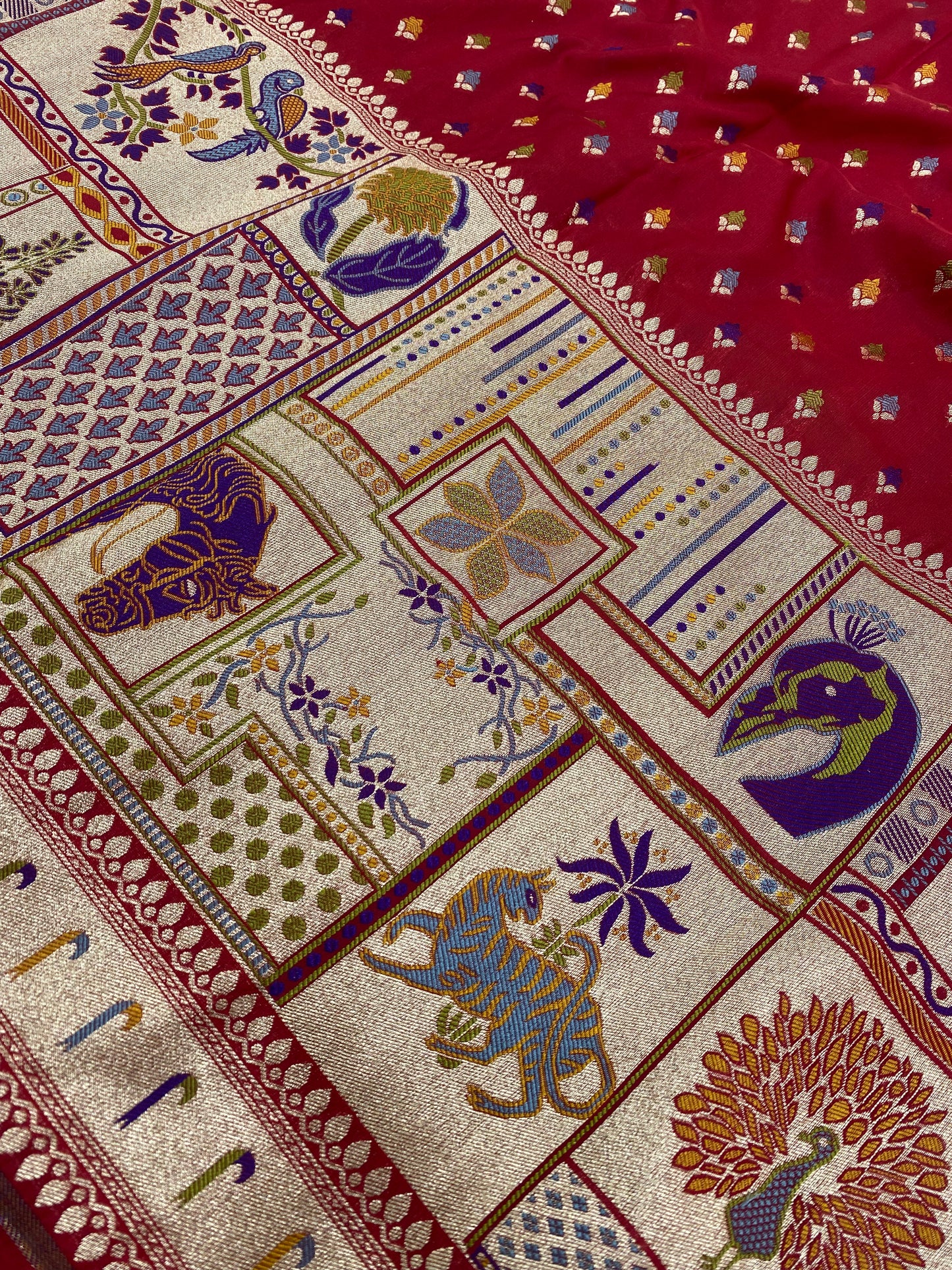 Pure Katan Silk Paithni Border (Colors Available) 44"Inch