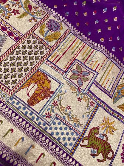 Pure Katan Silk Paithni Border (Colors Available) 44"Inch