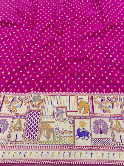 Pure Katan Silk Paithni Border (Colors Available) 44"Inch