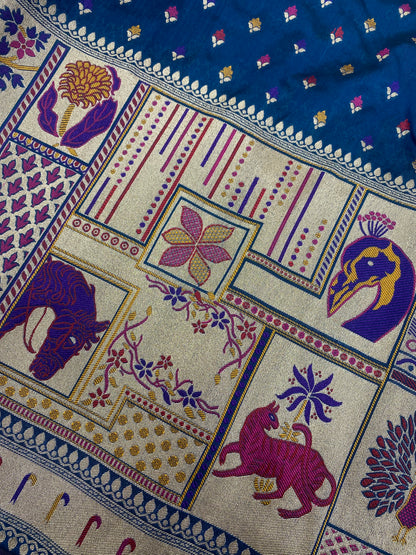 Pure Katan Silk Paithni Border (Colors Available) 44"Inch