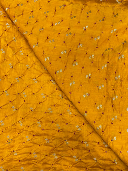 Pure Chanderi Zari Butti With Hand Bandhni (Color Available)