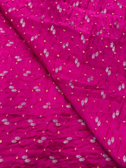 Pure Chanderi Zari Butti With Hand Bandhni (Color Available)