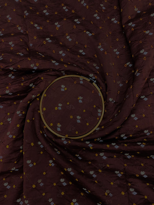 Pure Chanderi Zari Butti With Hand Bandhni (Color Available)