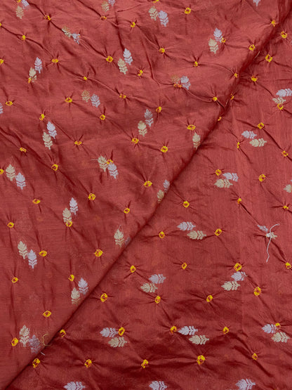 Pure Chanderi Zari Butti With Hand Bandhni (Color Available)