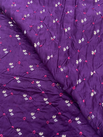 Pure Chanderi Zari Butti With Hand Bandhni (Color Available)