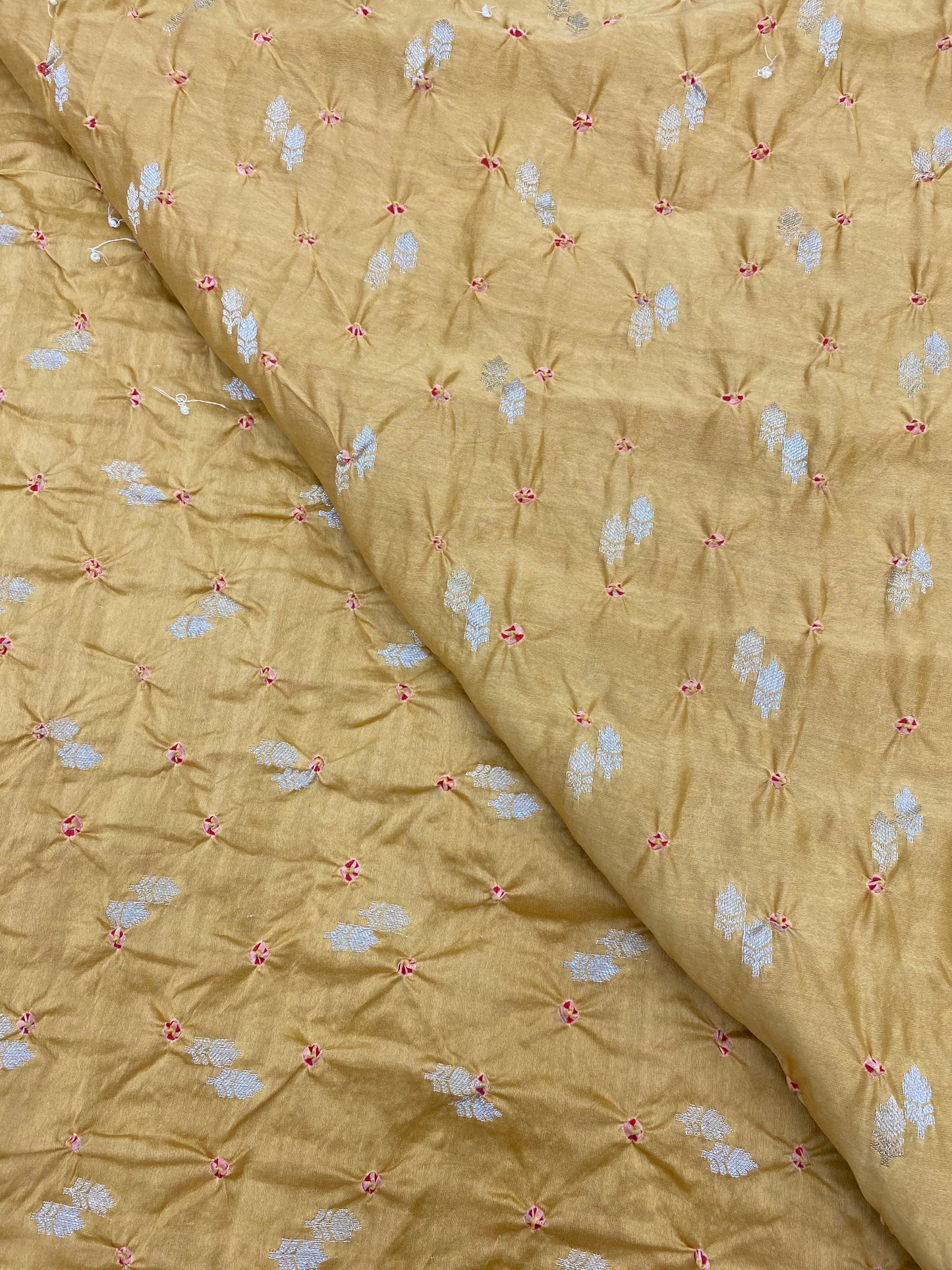 Pure Chanderi Zari Butti With Hand Bandhni (Color Available)