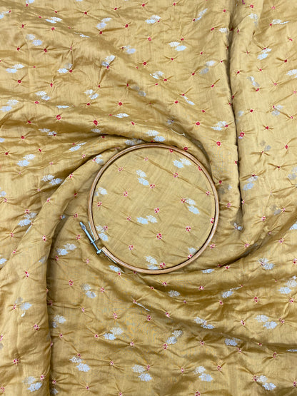 Pure Chanderi Zari Butti With Hand Bandhni (Color Available)