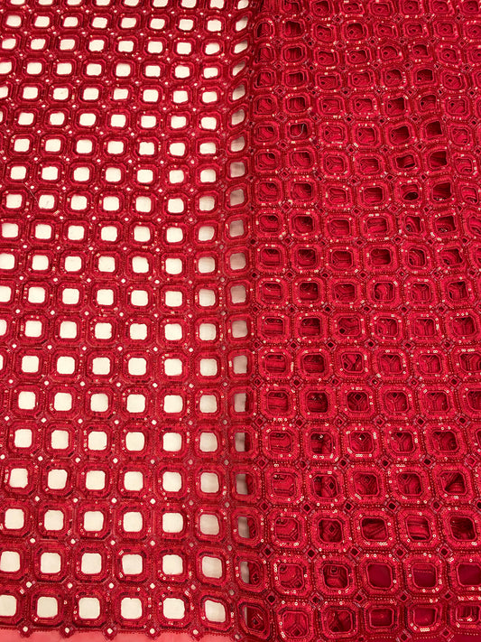 Net CutWork Embroidery (Color Available) 44"Inch