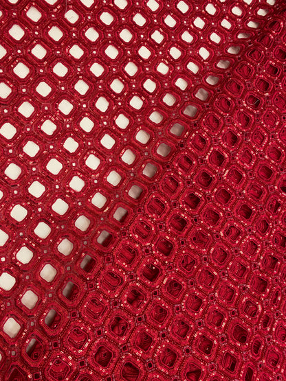 Net CutWork Embroidery (Color Available) 44"Inch