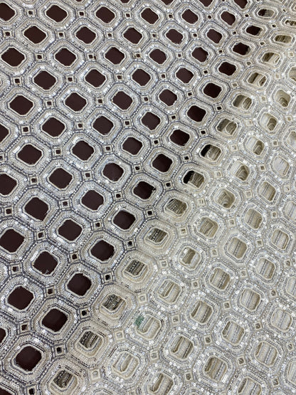 Net CutWork Embroidery (Color Available) 44"Inch