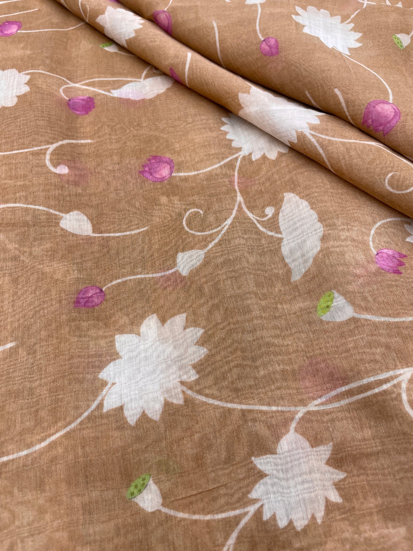 Chanderi Print Fabrics (Colors available) 44"inch