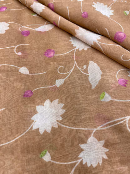 Chanderi Print Fabrics (Colors available) 44"inch