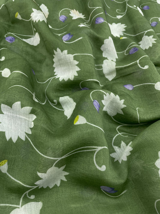 Chanderi Print Fabrics (Colors available) 44"inch