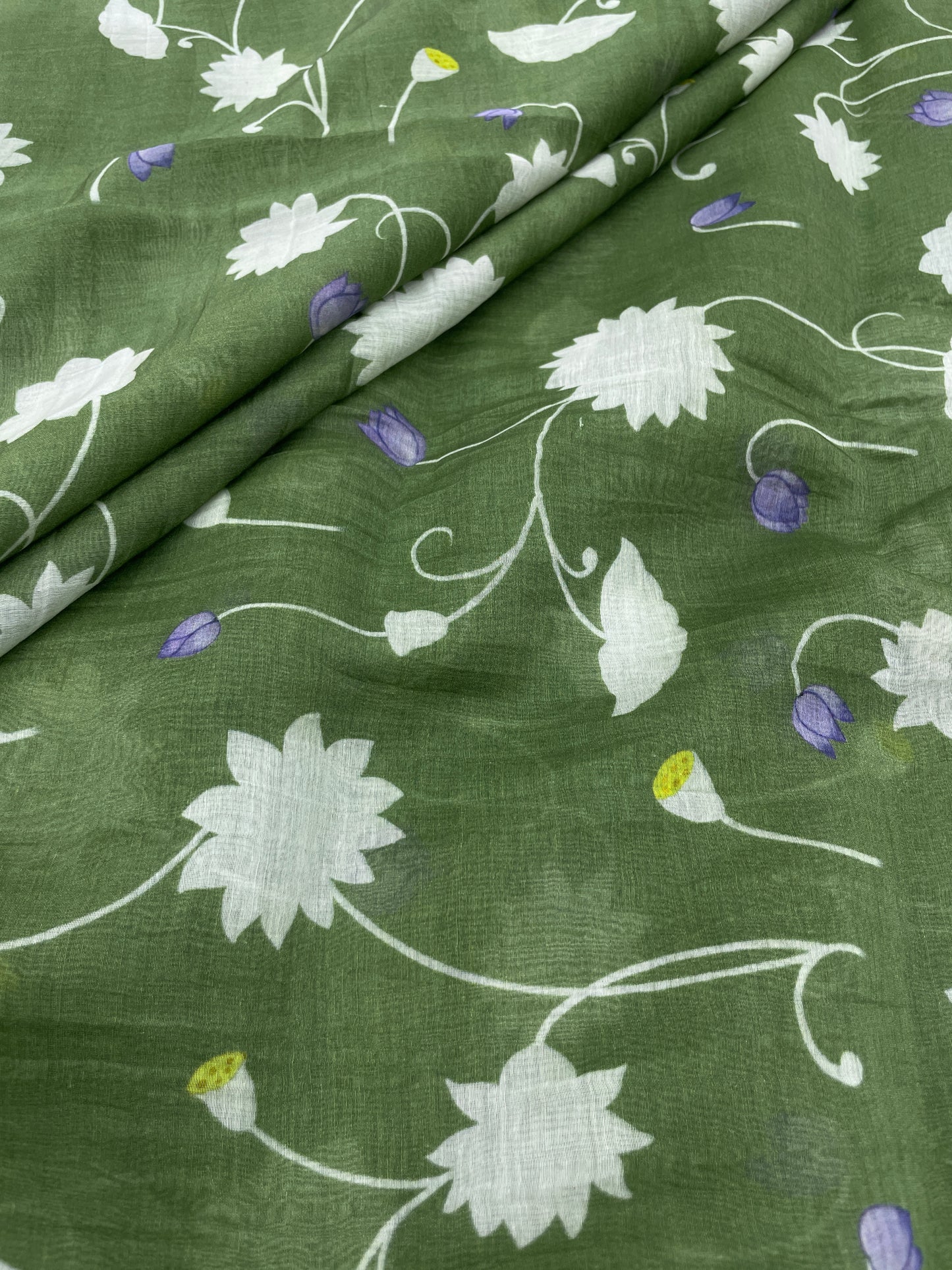 Chanderi Print Fabrics (Colors available) 44"inch